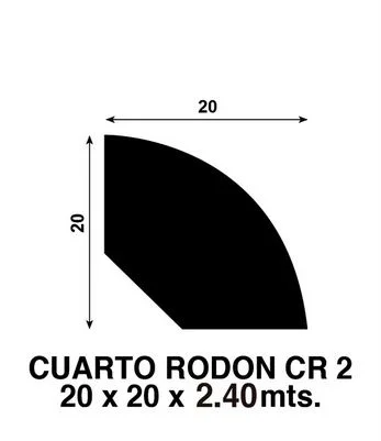 cuarto rodon mdf cr2 prep 20x20 2,44 m - Imagen 2