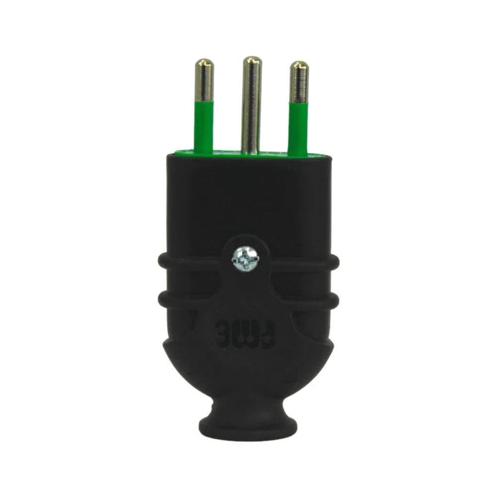 enchufe macho volante 2p+t 10a 250v s11 negro