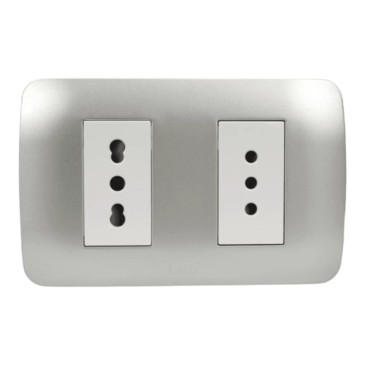 toma doble 10a + 10/16a plata blanco 5380118e - Imagen 2