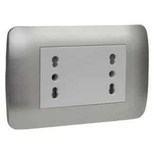 toma duplex 10/16a blanco plata 58401006