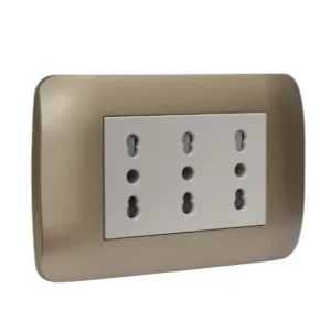 toma triplex 10/16a titanio beige 58402008