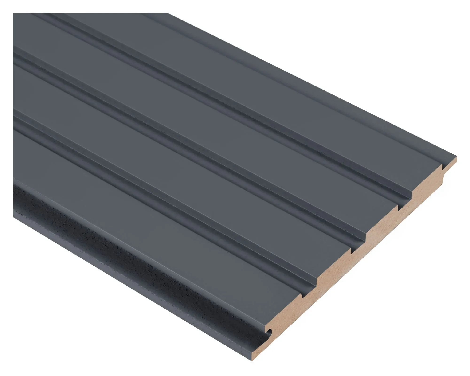 Revestimiento Ripado Gris Grafito 15X160X2440Mm 4Un
