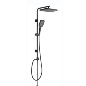 Columna ducha negra rociador cuadrado tipo lluvia